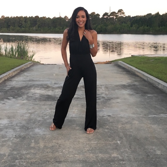 Black Halter Jumpsuit - Picture 2 of 4